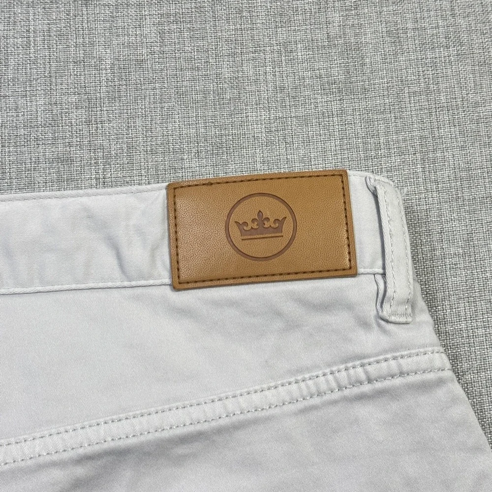 Peter Millar Pants Mens 38x29 Gray Chino Cotton Modal Spandex Pockets Flat Front